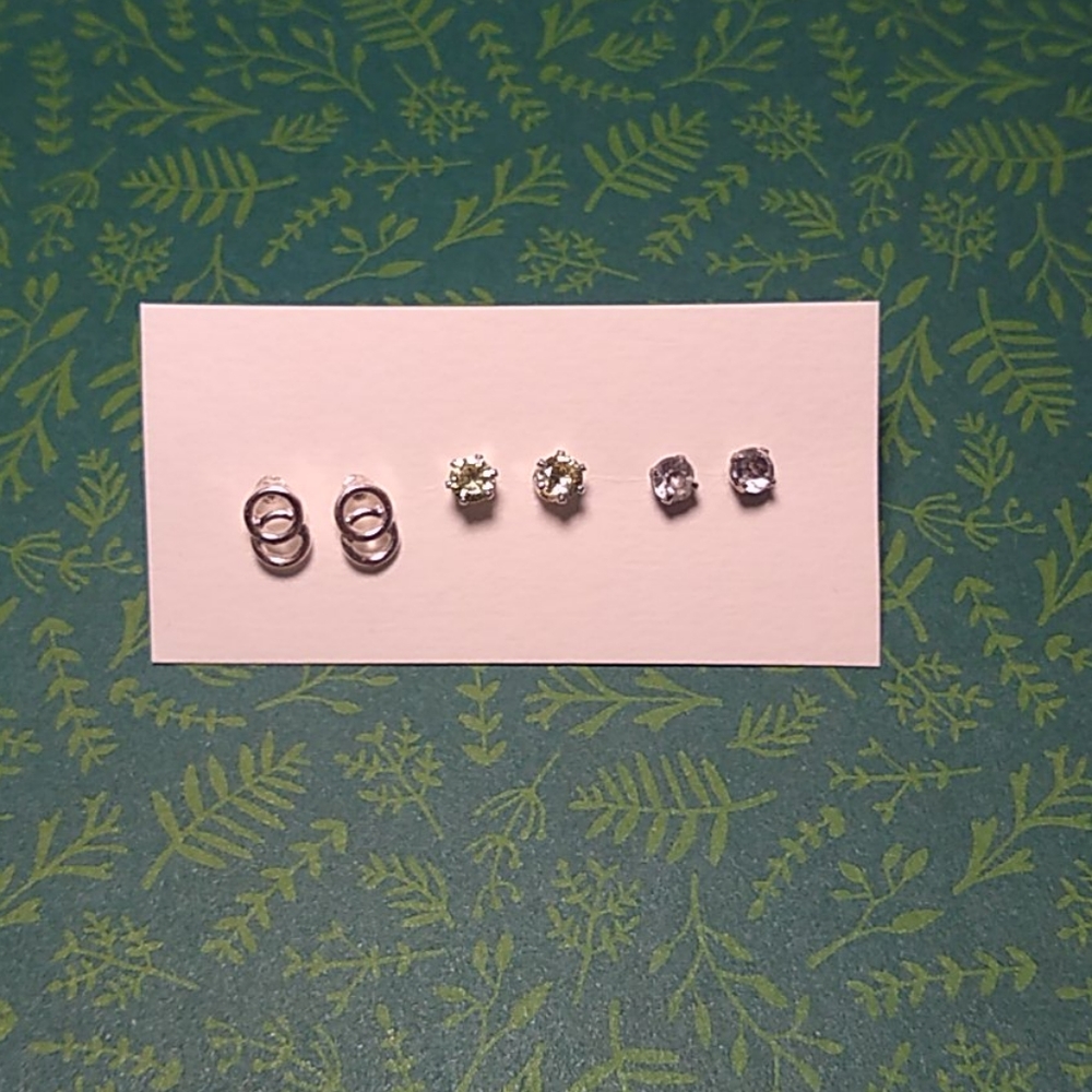 Silver stud earrings